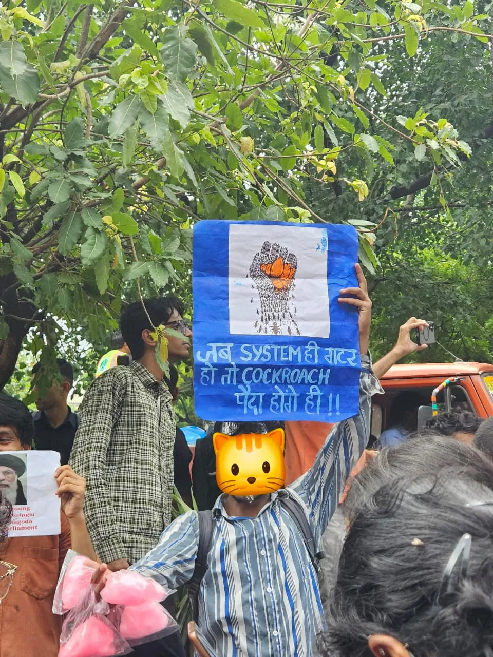 System and cockroach political placard